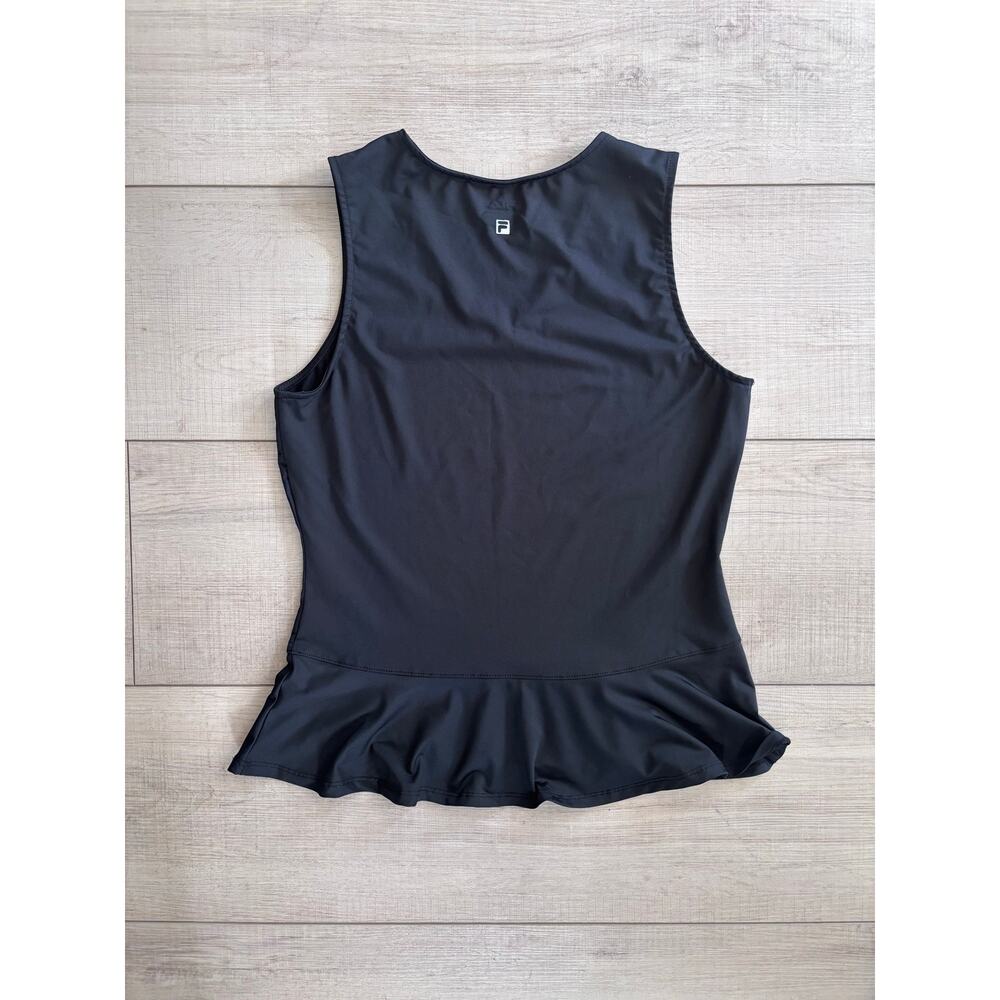 Fila Sport Black Peplum Active Tank Top Sleeveless Athletic Workout Shirt size M - Picture 5 of 5